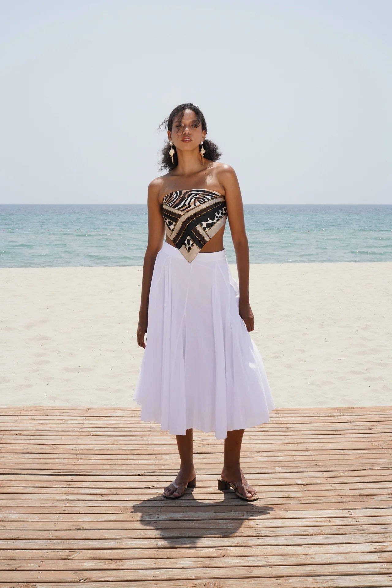 Stitched Detail High-Waist Maxi Skirt