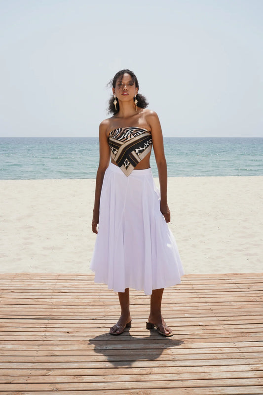 Stitched Detail High-Waist Maxi Skirt