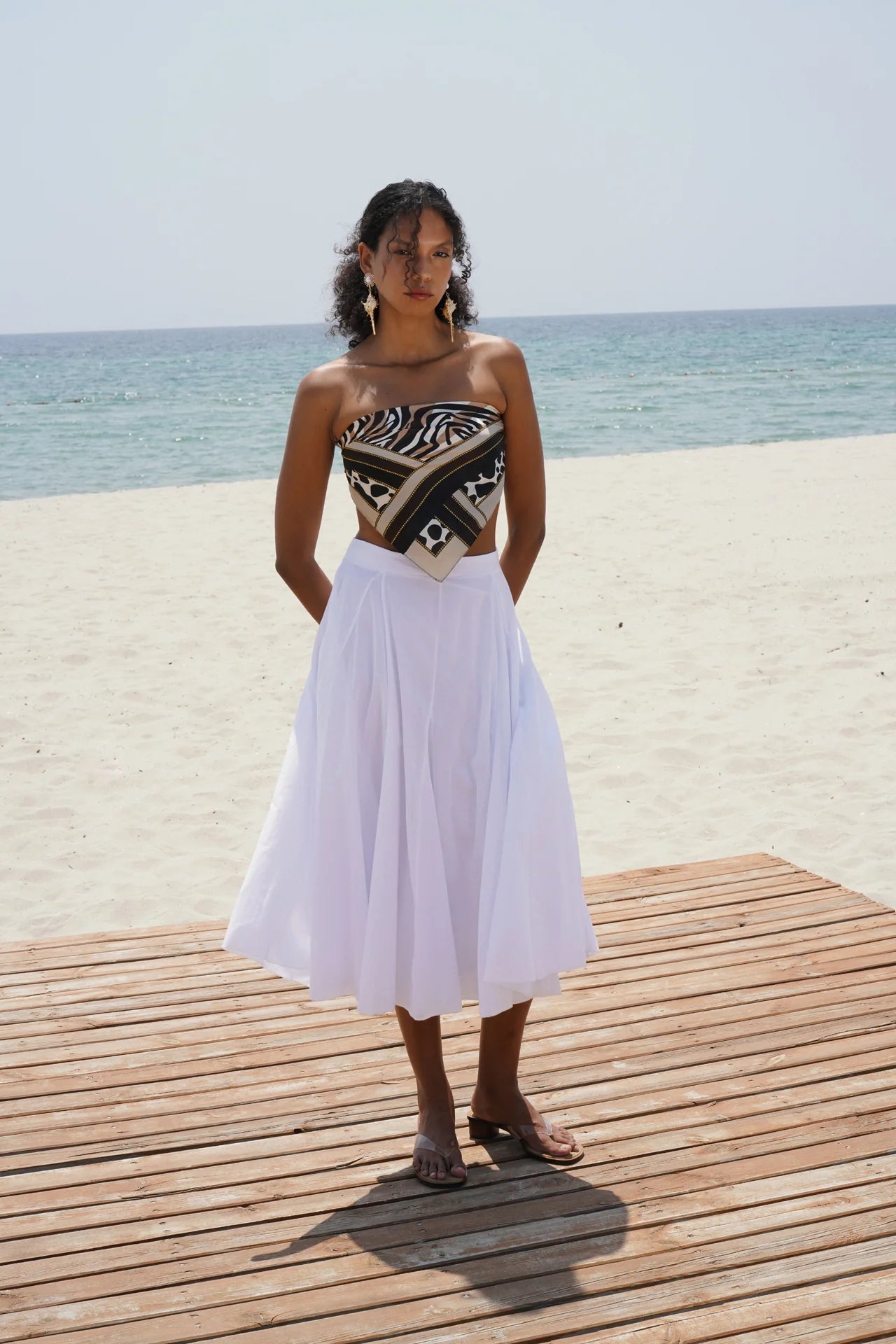 Stitched Detail High-Waist Maxi Skirt