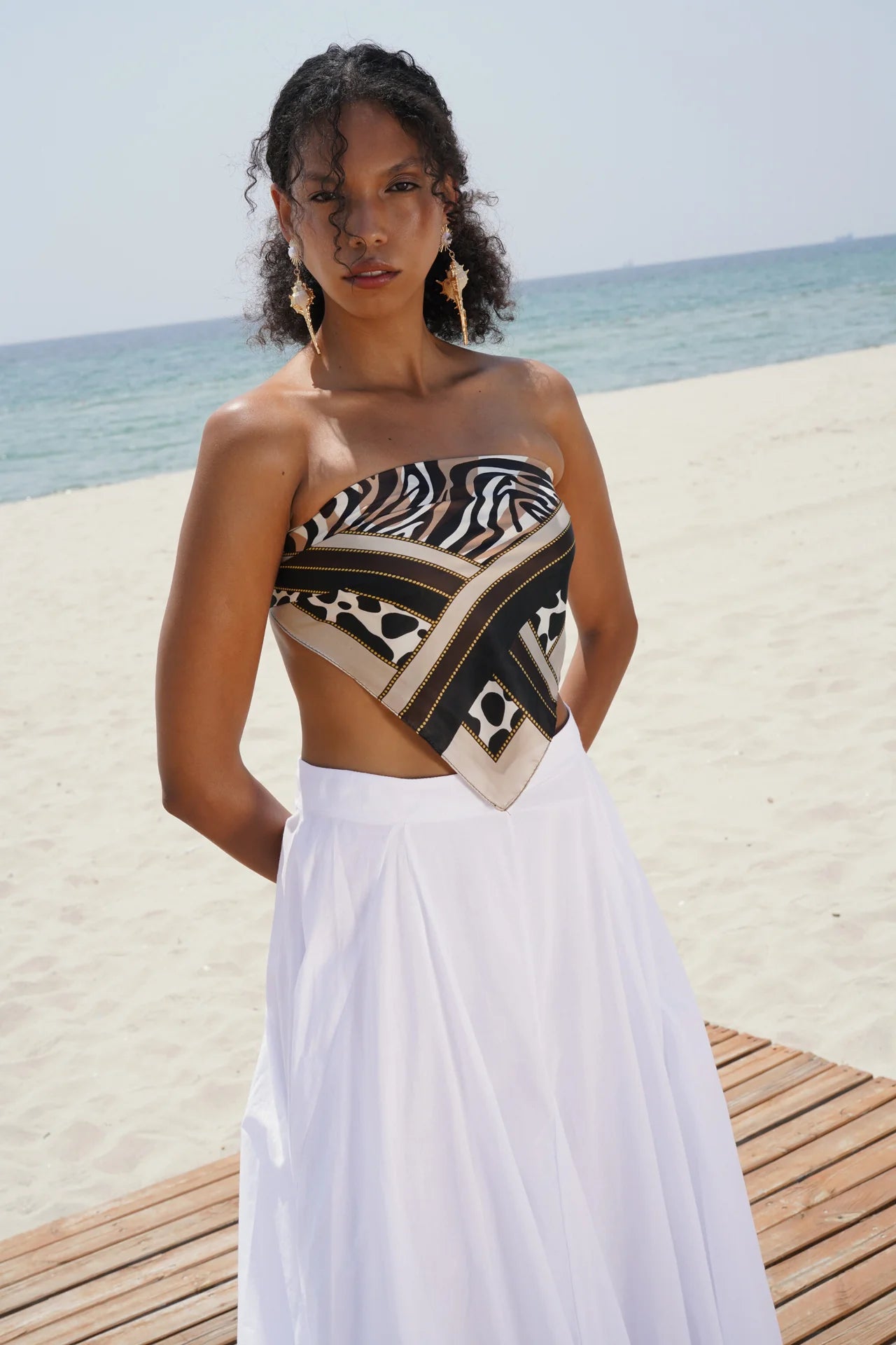 Stitched Detail High-Waist Maxi Skirt