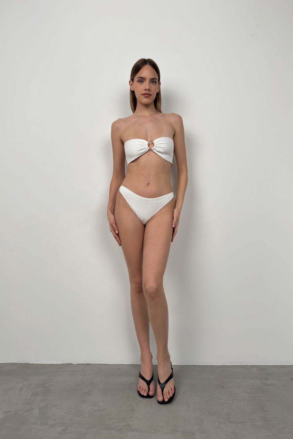 Textured White Bikini Set