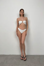 Textured White Bikini Set