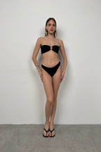 Textured Black Bikini Set