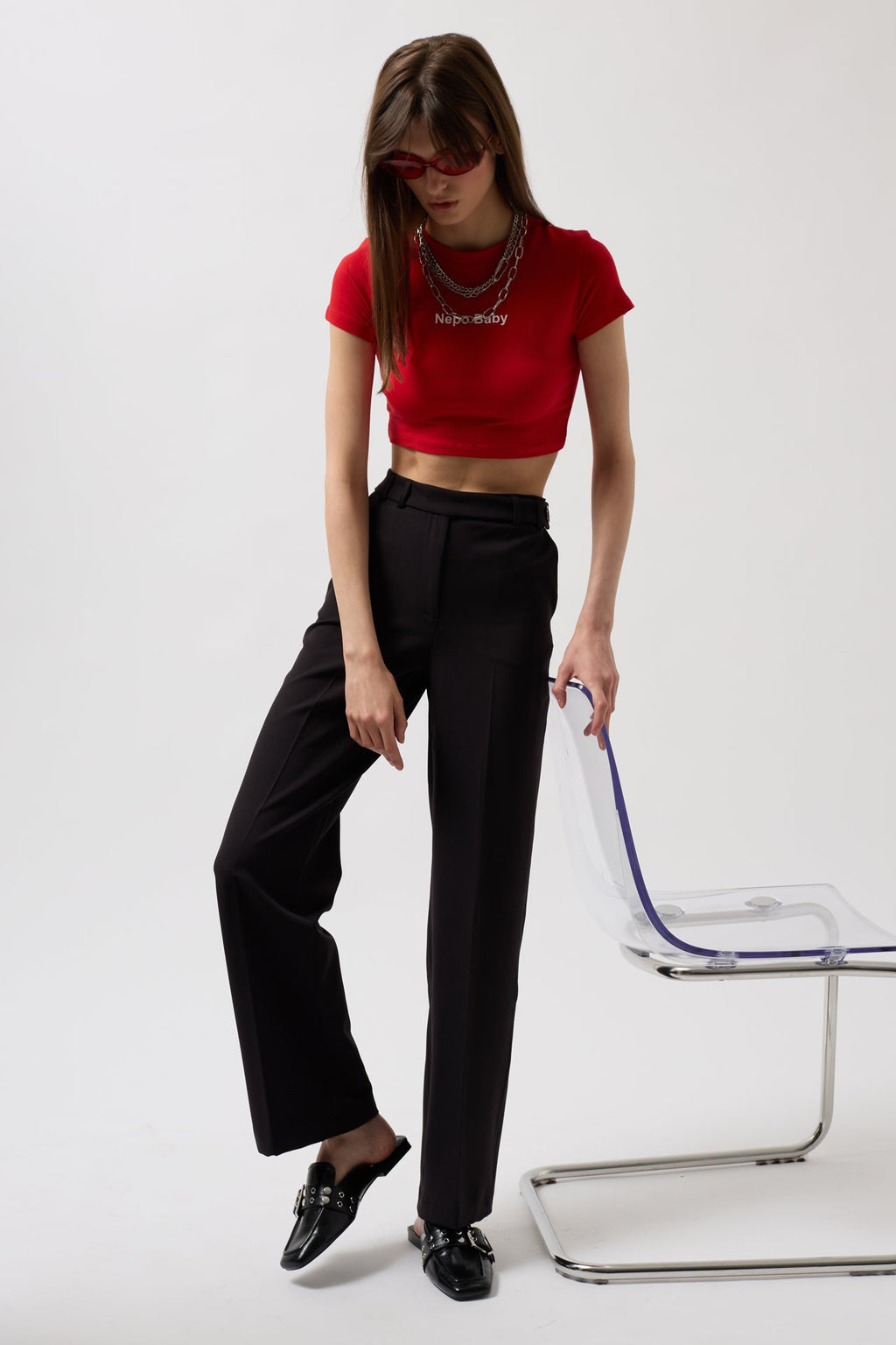 Waistted Waist Black Pants