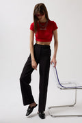 Waistted Waist Black Pants