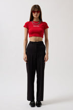 Waistted Waist Black Pants