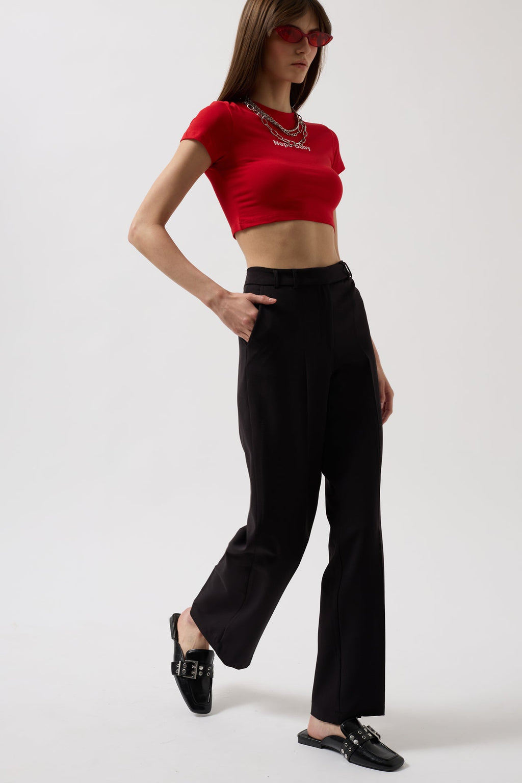 Waistted Waist Black Pants