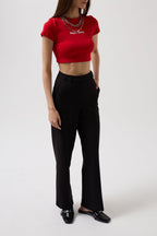 Waistted Waist Black Pants