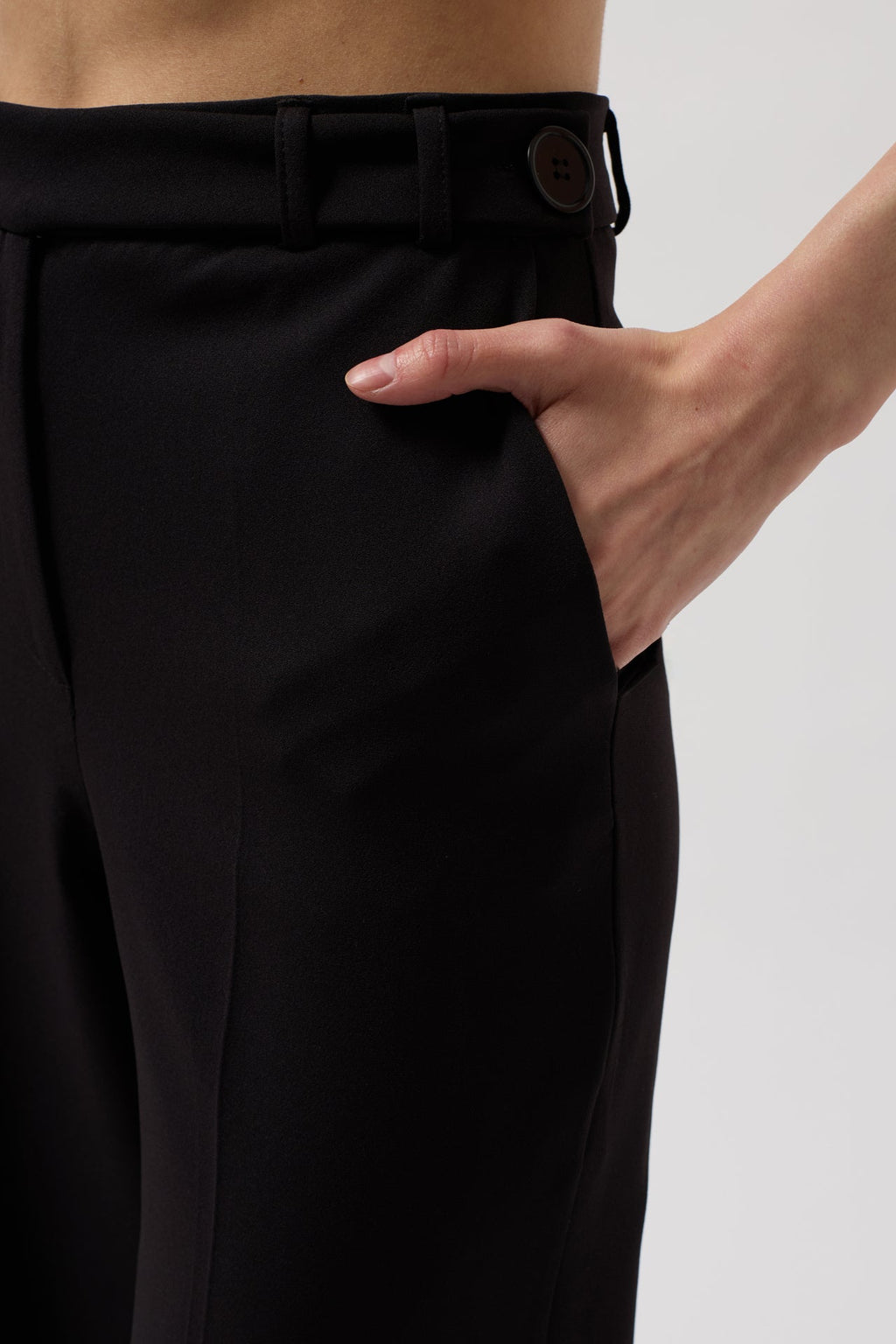 Waistted Waist Black Pants