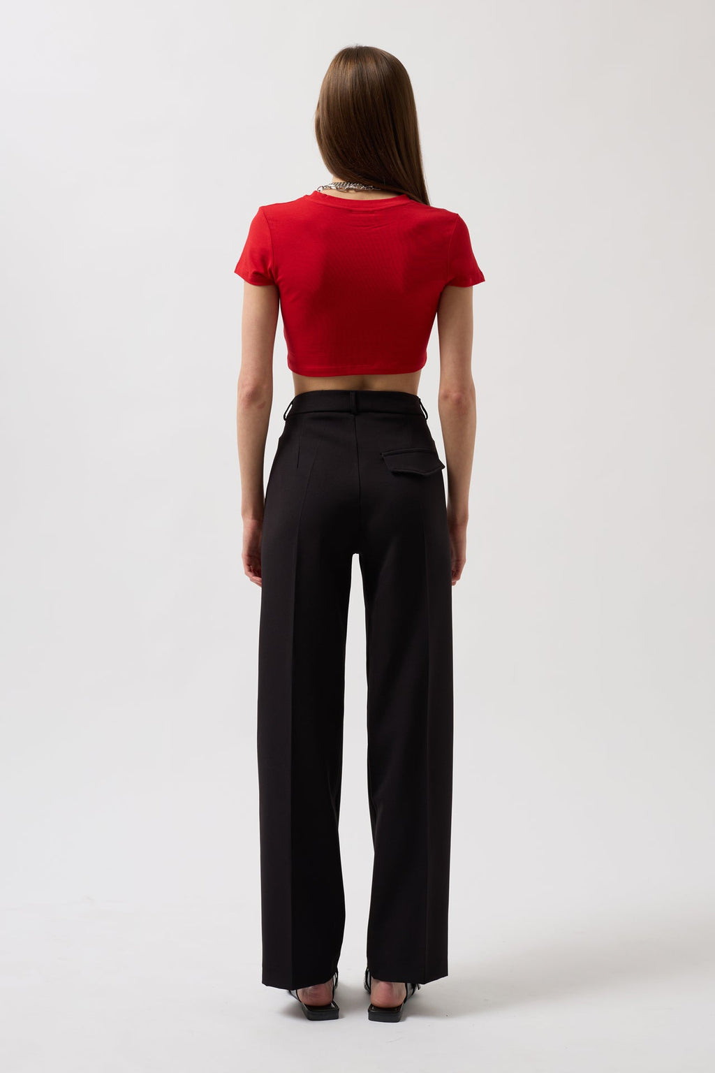 Waistted Waist Black Pants