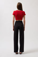 Waistted Waist Black Pants