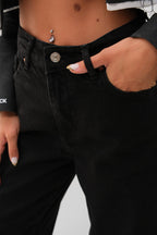 Double Cuff Gray Flared Jean