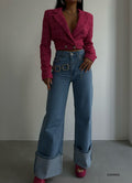 Double Cuff Flared Jean