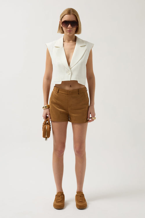 Button Detail Pocket White Vest
