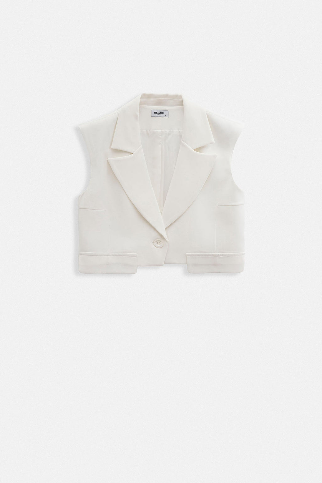 Button Detail Pocket White Vest