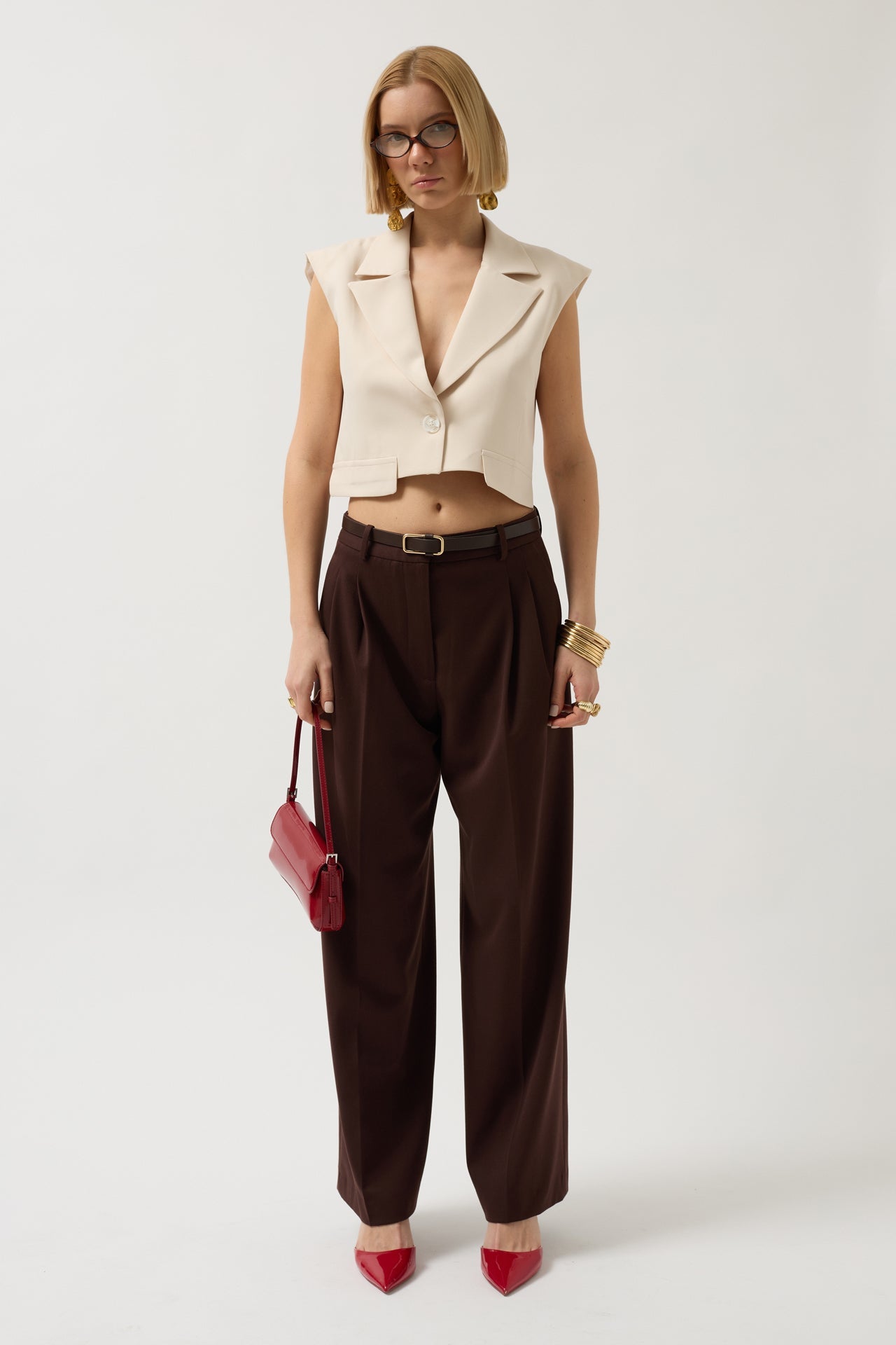 Button Detail Pocket Stone Vest