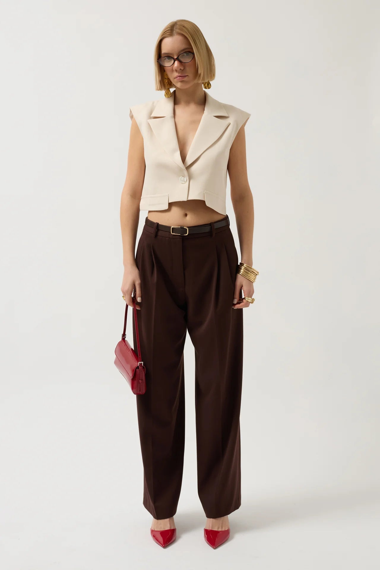 Stone Vest with Button Detail Pocket