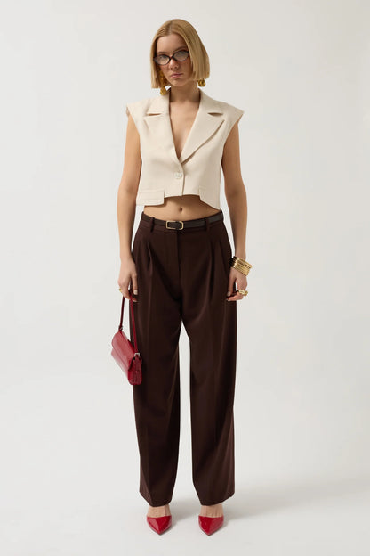 Stone Vest with Button Detail Pocket