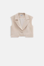 Button Detail Pocket Stone Vest