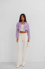 Button Detail Lilac Crop Jacket