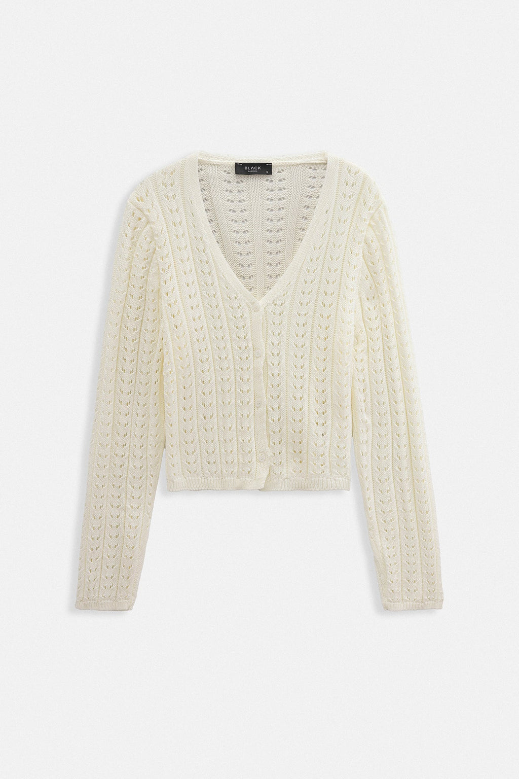 Button Detay Knit Ecru Blouse