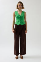 Button Detay Green Vest