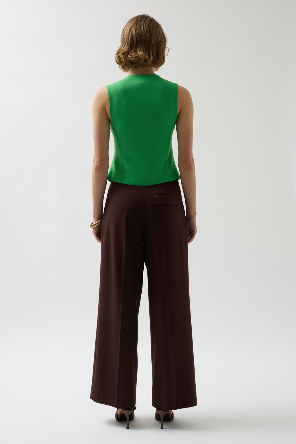 Button Detay Green Vest