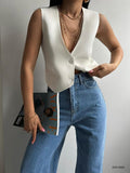 Buttoned Crop Vest