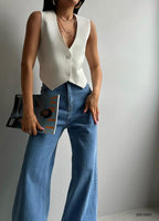 Buttoned Crop Vest