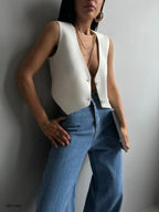 Buttoned Crop Vest