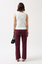 Textured Buttoned White Vest