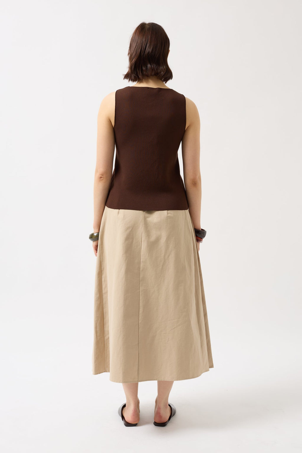 Buttoned Textured Brown Vest