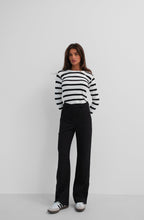 Buttoned Slit Detail Black Pants