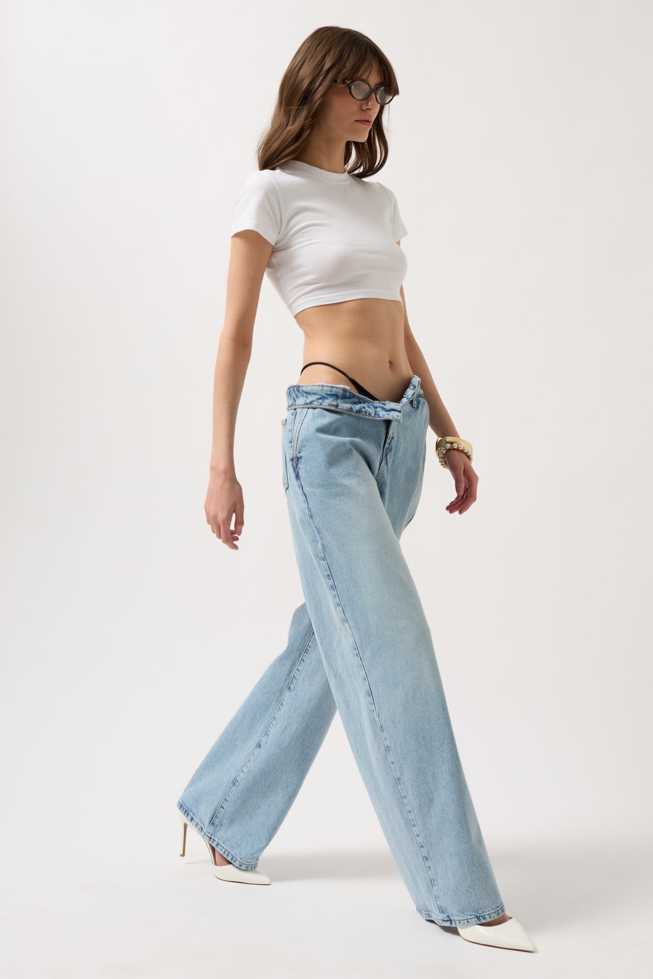 Low Waist Straight Blue Jeans