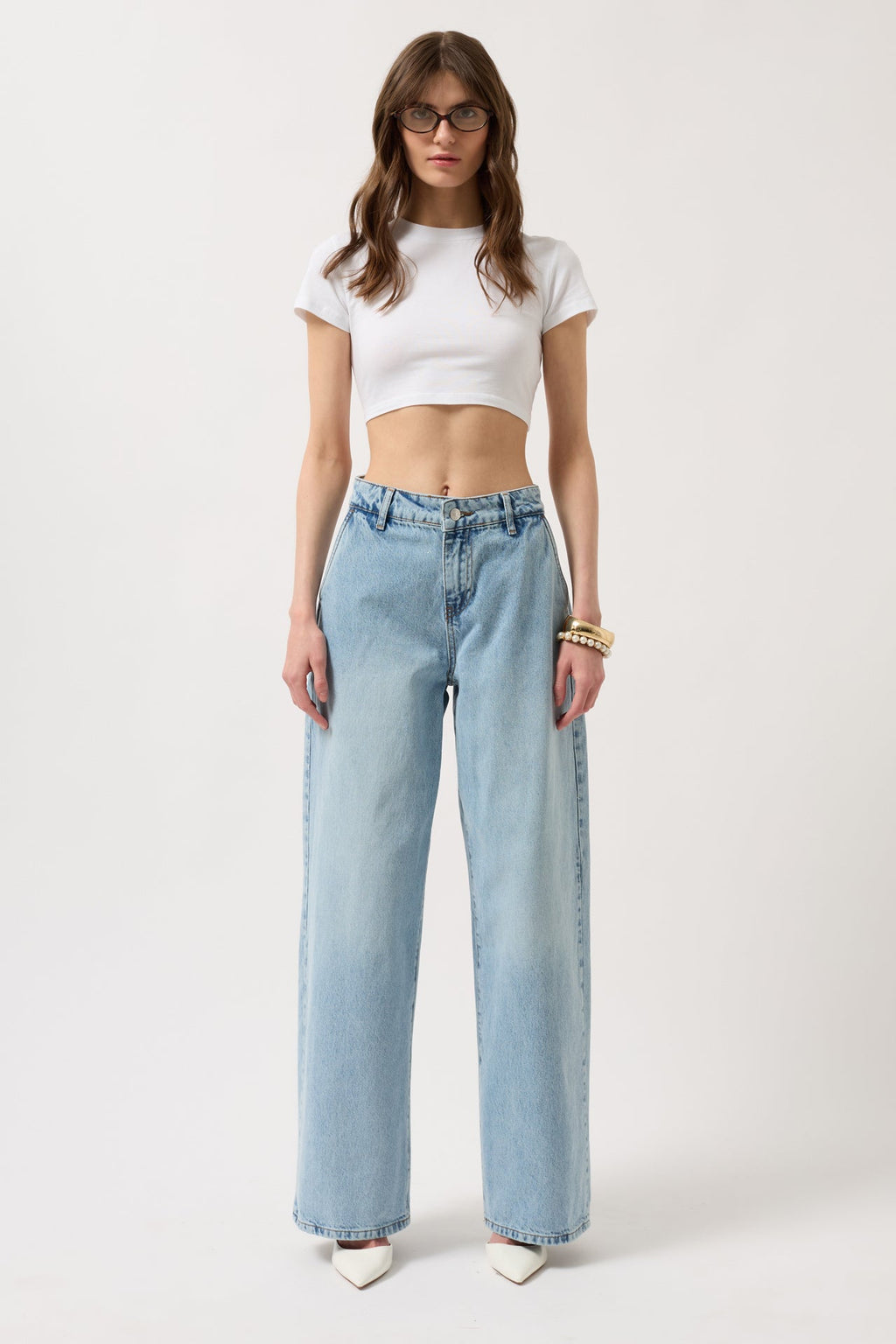 Low Waist Straight Blue Jeans