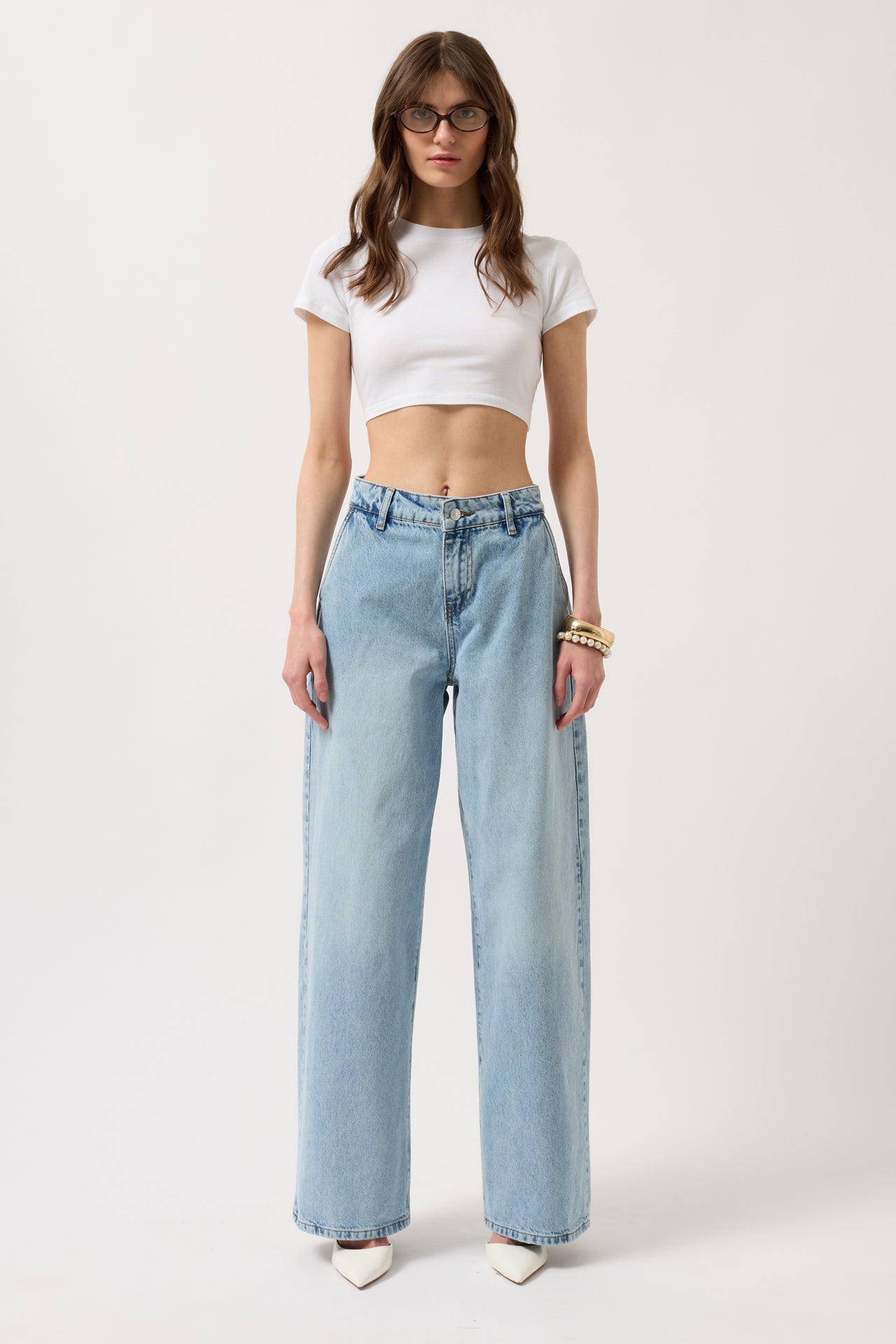 Low Waist Straight Blue Jeans