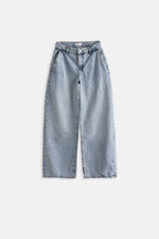 Low Waist Straight Blue Jeans