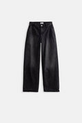 Dusuk Bel Straight Black Jeans