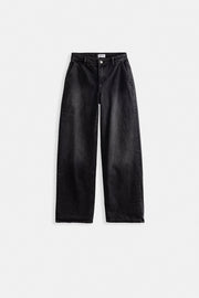 Low Waist Straight Black Jeans