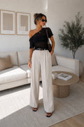 Off Shoulder Black Guipure Blouse
