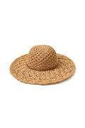 Hand-Knit Bow Detail Mink Straw Hat