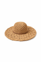 Hand-Knit Bow Detail Mink Straw Hat