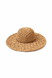 Hand-Knitted Ribbon Detail Mink Straw Hat