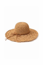 Hand-Knit Bow Detail Mink Straw Hat