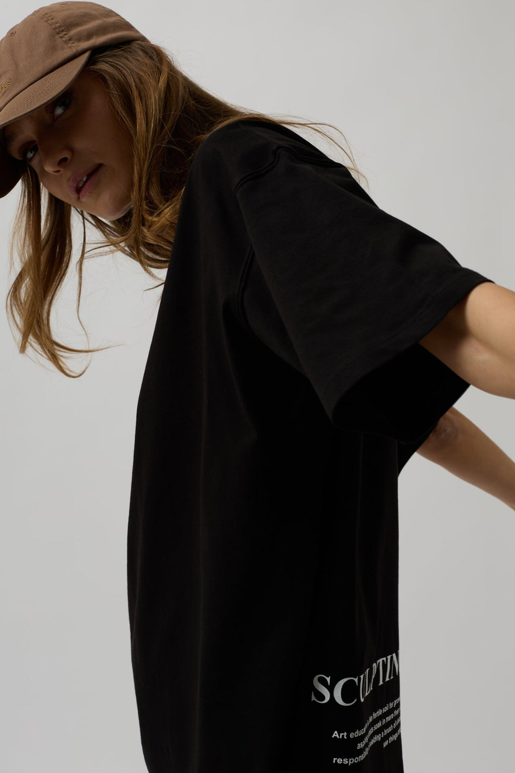 Hem Printed Black T-Shirt