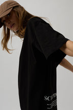 Hem Printed Black T-Shirt