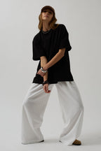 Hem Printed Black T-Shirt