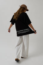 Hem Printed Black T-Shirt