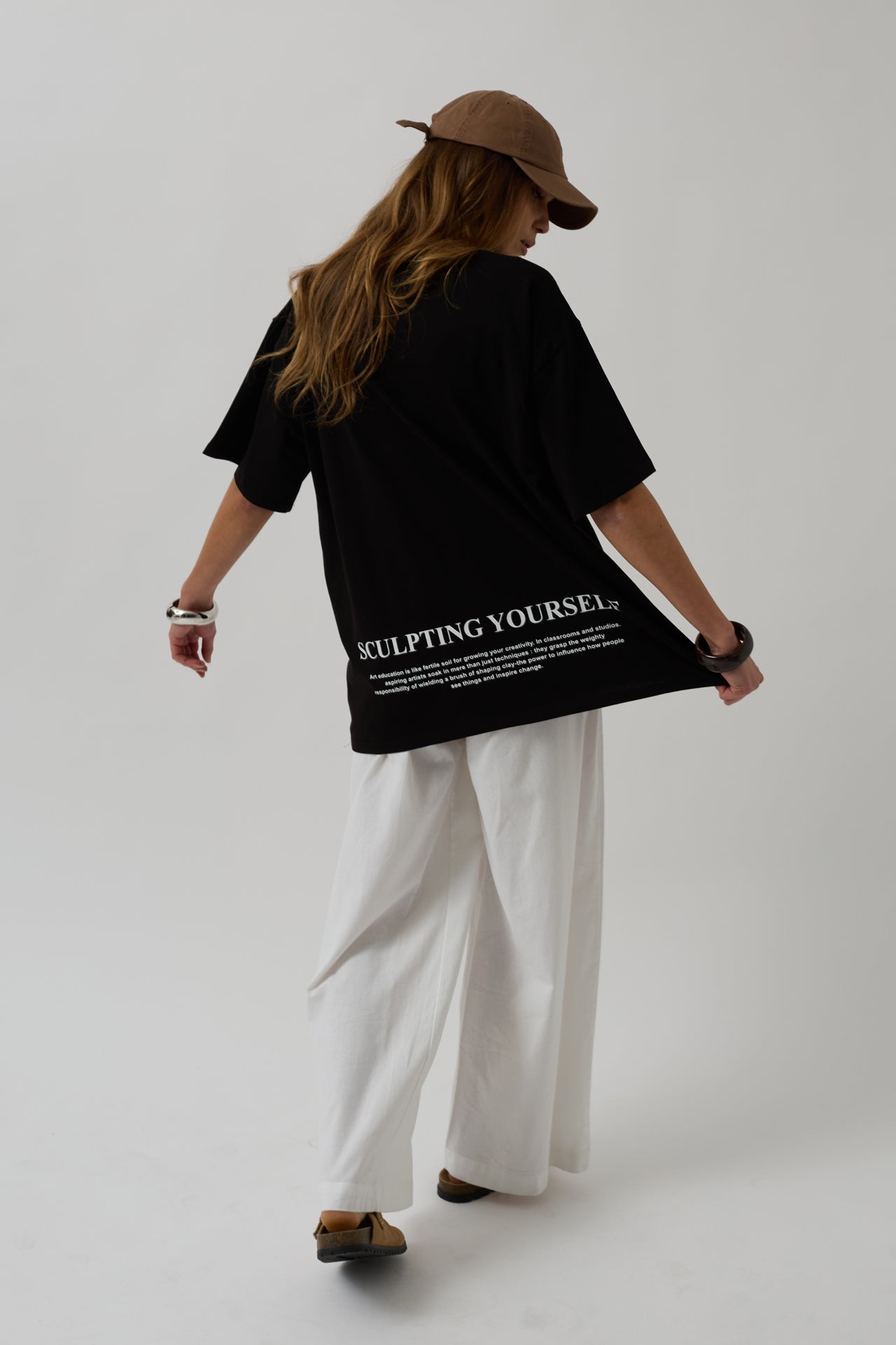 Hem Printed Black T-Shirt