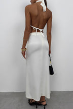 Evaze Ecru Satin Skirt